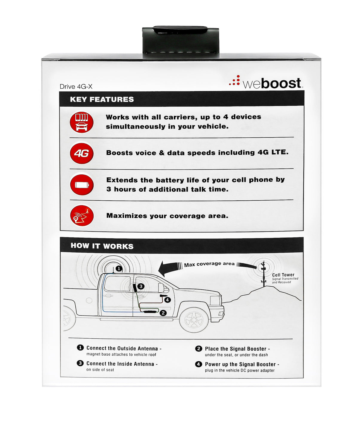 weBoost 470510 Drive 4G-X Mobile Signal Booster Kit [Discontinued]